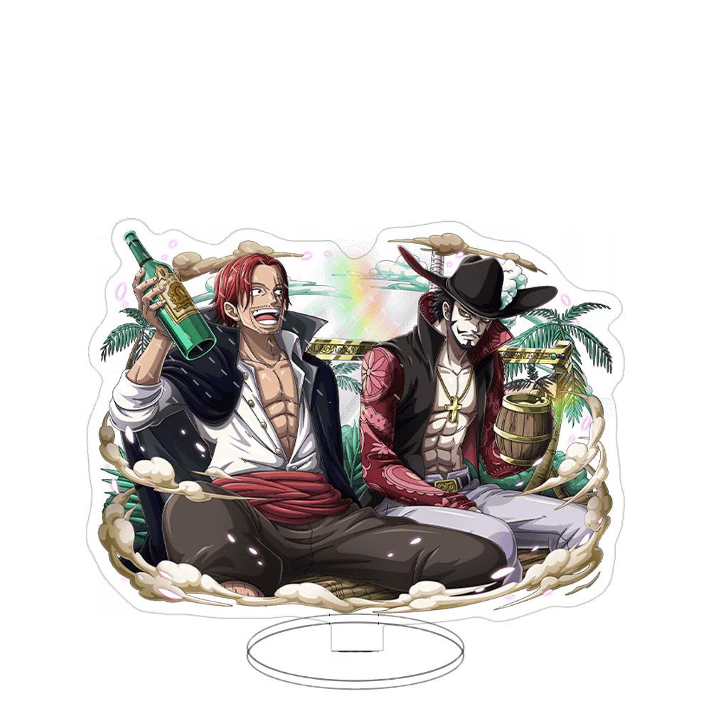 Stand Acrilico Grande Ornamenti Cartone Animato Pirata Luffy Sauron Espositore da Tavolo Spettacolo di Fumetti Vendita All'Ingrosso Consegna