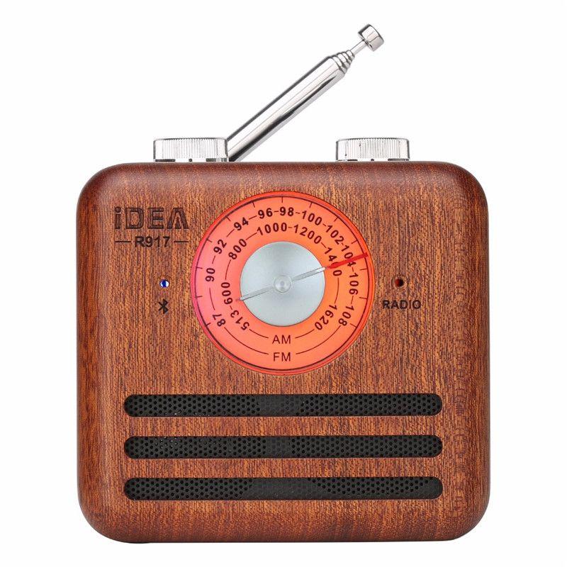 Retro Design Bluetooth Speaker with FM-Radio R917-A Light Brown