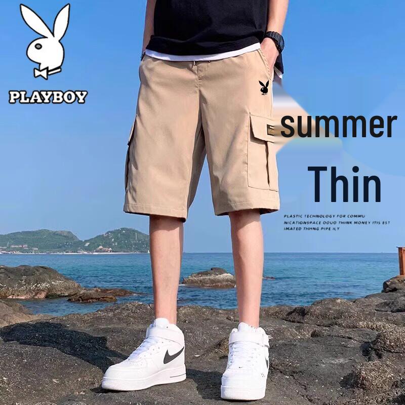 PLAYBOY Men s Summer Cargo Shorts L