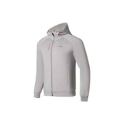 Li-Ning Fitness Series Solid Logo Print Zip Hoodie Men Hoodie Gray AWDS791-4