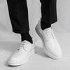 Outono 2025 novos sapatos de couro envernizado pontiagudos brilhantes com cadarço tamanho grande sapatos casuais de negócios para vestir sapatos masculinos
