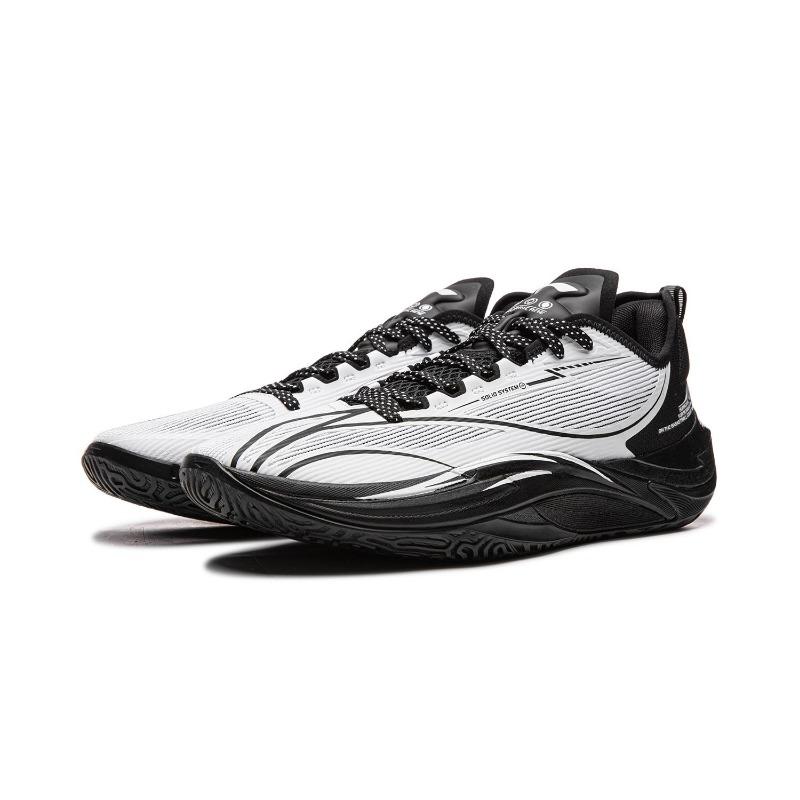Li-Ning Hurricane Storm Eye Full-length Boom Guard Low-top Basketball Shoes Men Standard White/Black ABAU083-13