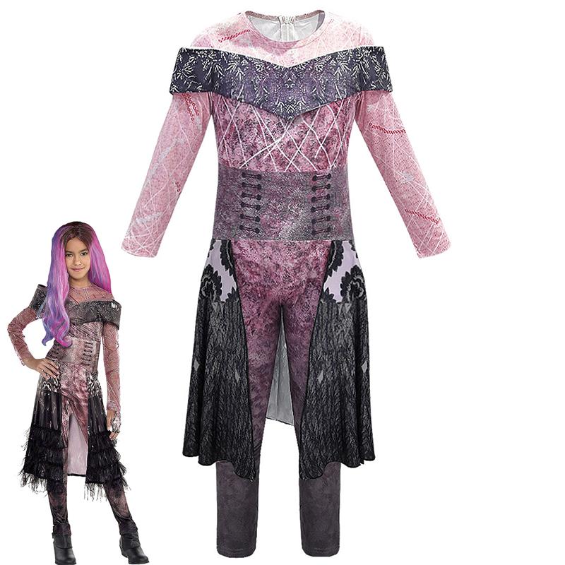 Descendants Evil 3 Audrey Cosplay Costume Kids Jumpsuit Fancy Halloween Dress
