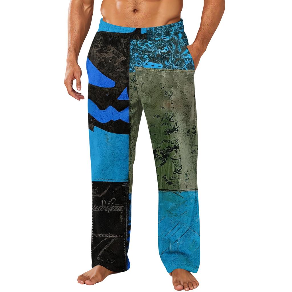 Men's Halloween Printed Casual Pants with Pockets