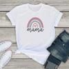 Rainbow Mama Letter Print T Shirt Women Short Sleeve O Neck Loose Tshirt Summer Ladies Tee Shirt Tops Clothes Camisetas Mujer