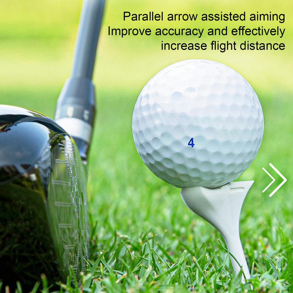 Golf Tees 10 Degree Angled Driver Tees with Alignment Arrows 83mm White Gray ABS Plastic 20 Pack for Driving Range Practice