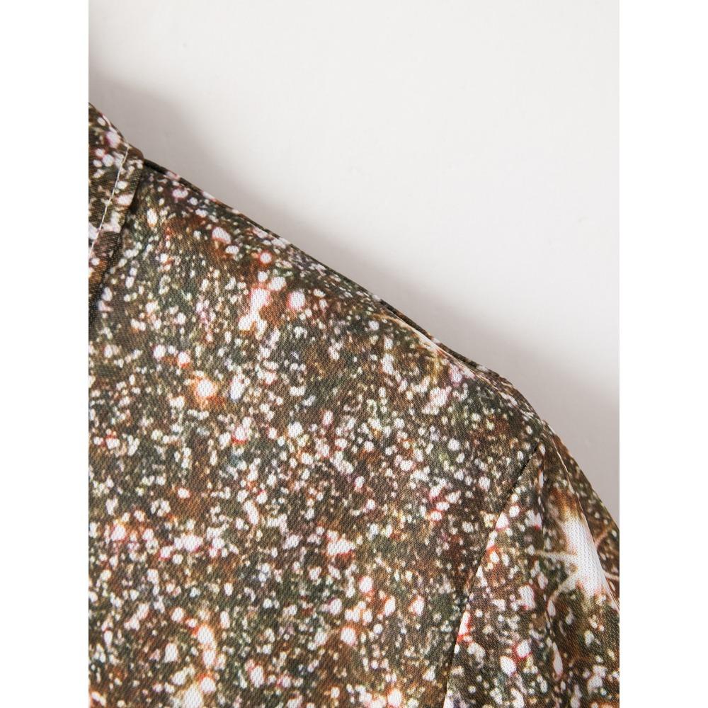 Men's POLO Printed Button Casual T-shirt Top