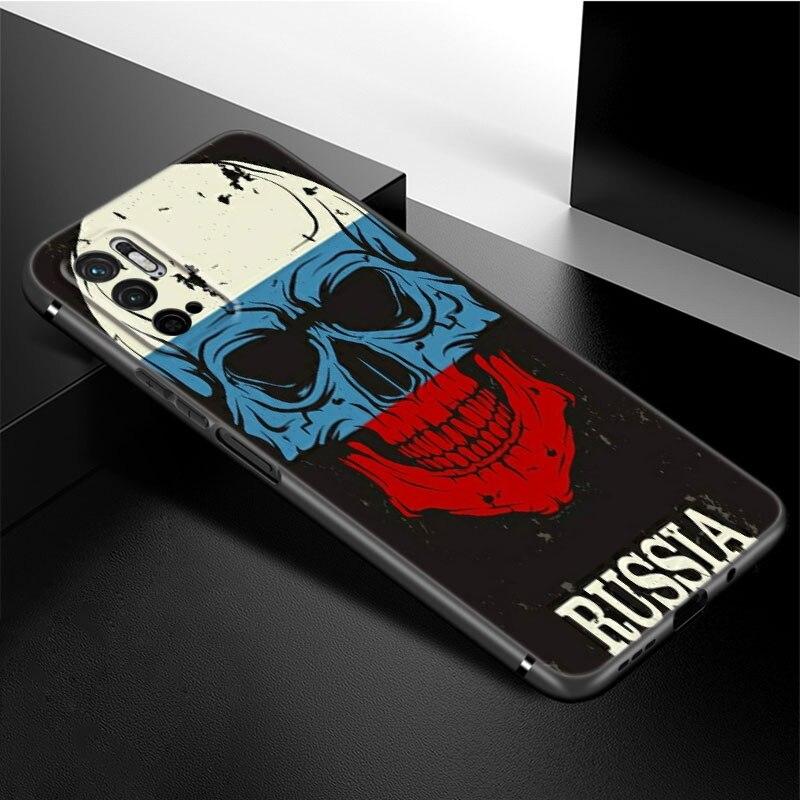 Russia Russian Flags Emblem Phone Case For Xiaomi Redmi Note 11 10 9 8 Pro 11T 5G 10T 10S 9S 9T 9i 9C 9A 8T Soft TPU Black Cover