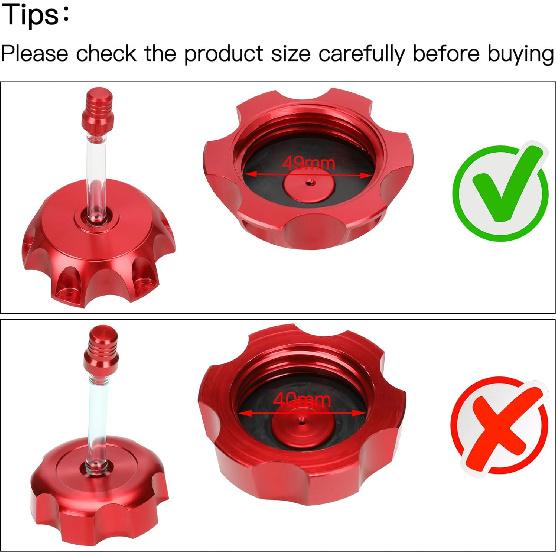 GREHUA Dirt Bike Gas Cap Cover With Vent Tube Compatible With 50Cc 70Cc 90Cc 110Cc 125Cc SSR110 SSR125 Taotao DB10 DB14 SDG107 XPro YZ80 Kayo Pit