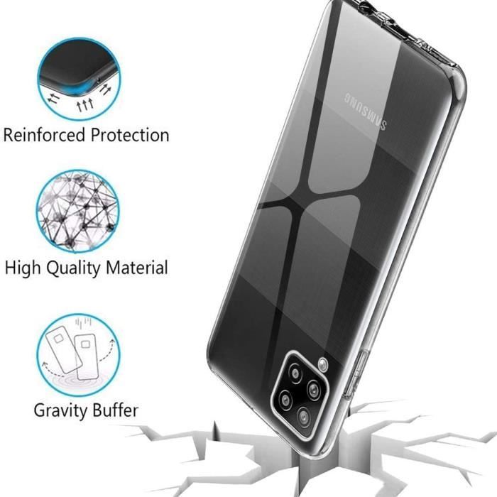 Case for Samsung Galaxy A42 Transparent Case Silicone Gel TPU + Tempered Glass Screen Protector, [Liquid Crystal] Cover Ult508406