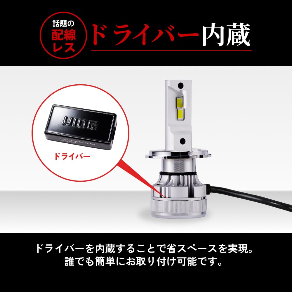 HIDya H4 38700cd LED Super Vehicle Inspection Set of Headlights, Hi/Lo Switching, Bright, Compliant, White, 12V, 2, i-Series (Alpha)