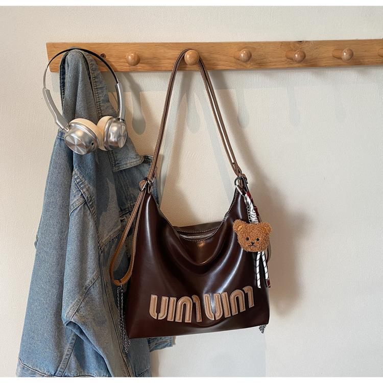 

New casual retro shoulder bag women s bag simple letter commuter messenger tote bag multi-functional student backpack