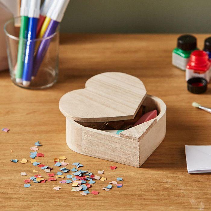 Boîte en bois 'Artemio' Coeur 14 x 15 x 5 cm - ARTEMIO - Décoration - Adulte - Mixte