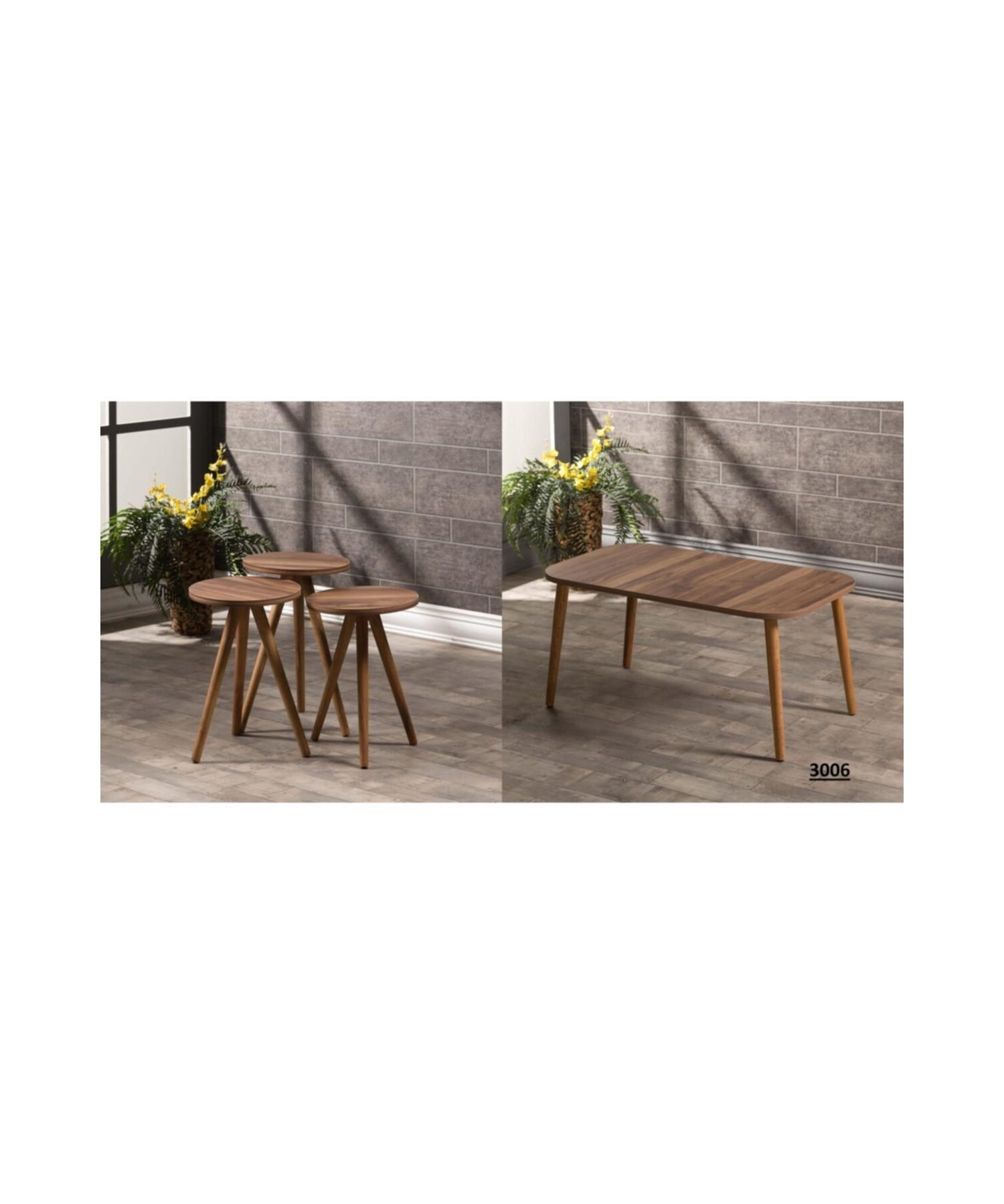 

Вложенный стол и центральный стол Kr Turned Walnut Set 3006