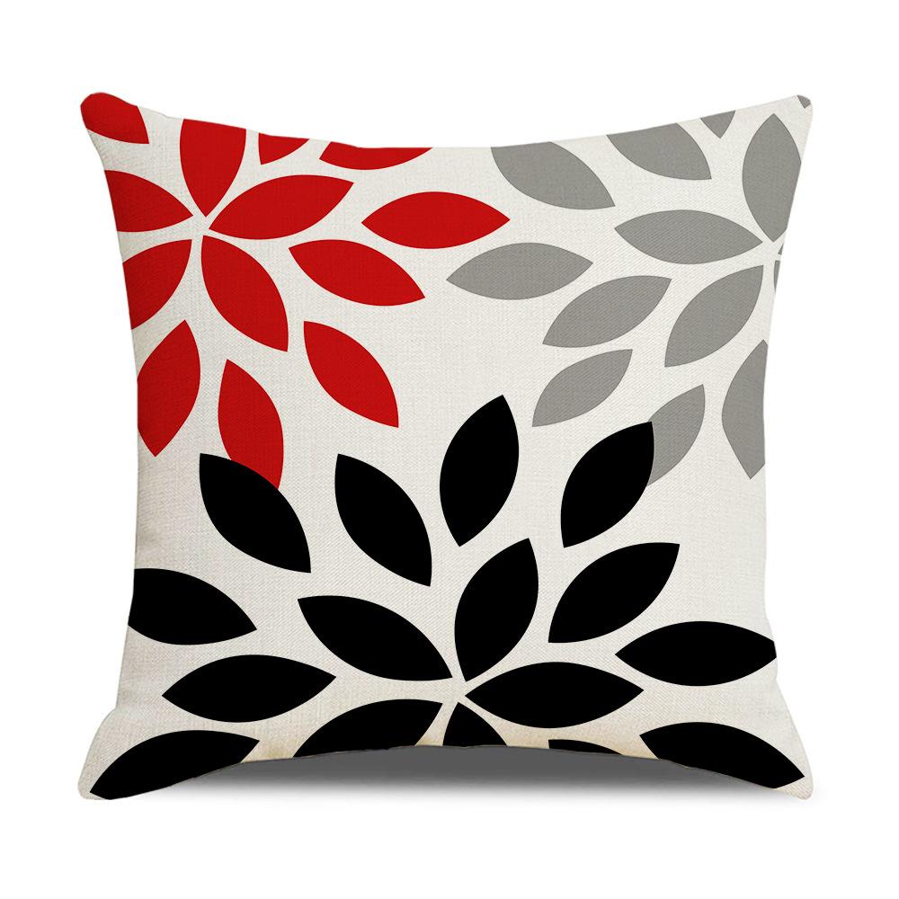 Daily Household Products Classic Simple Geometric Pillowcase Linen Office Cushion Waist Pillowcase
