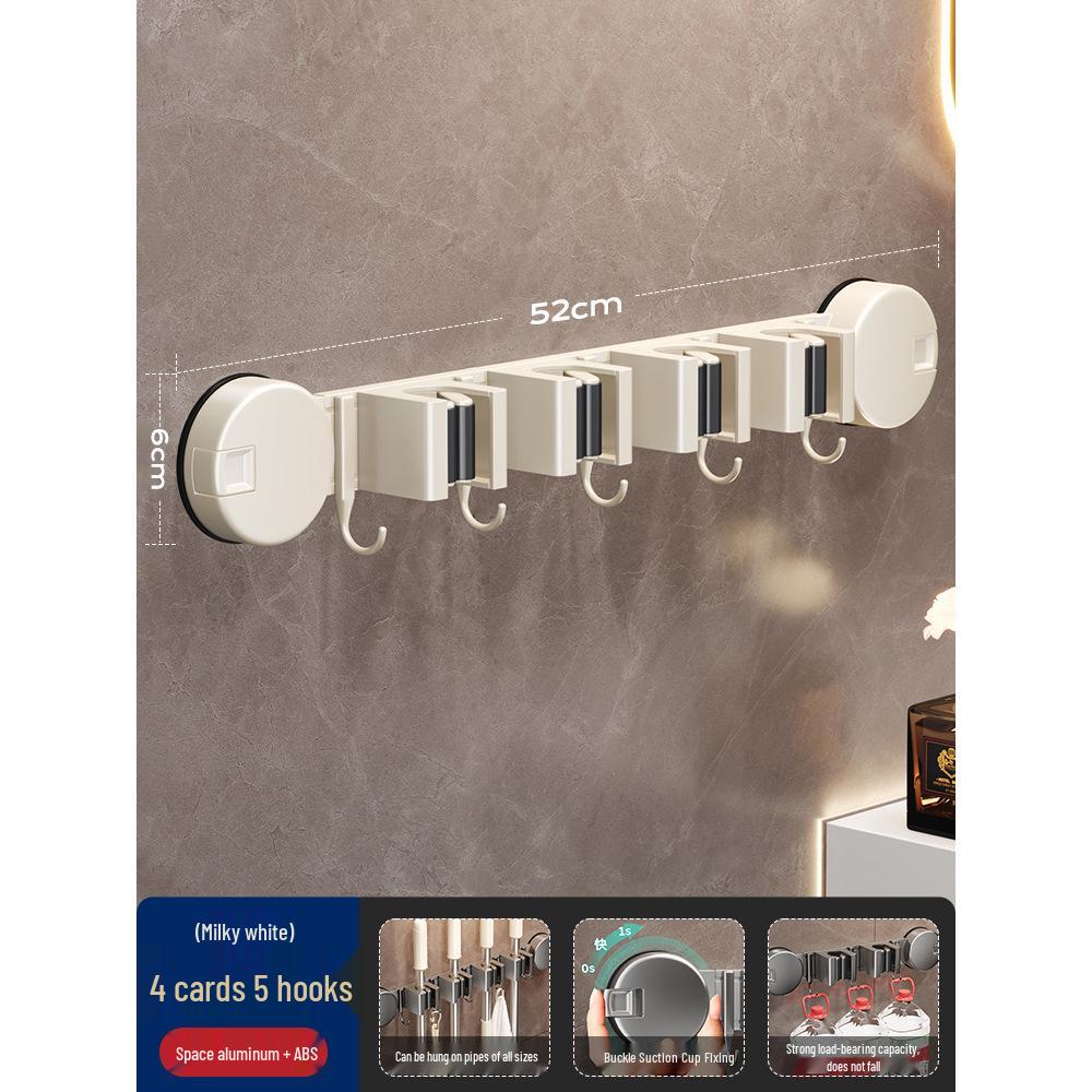 Saugbecher-Mopp- und Besenhalter - Bohrerfreie Wandmontage für die Badezimmeraufbewahrung