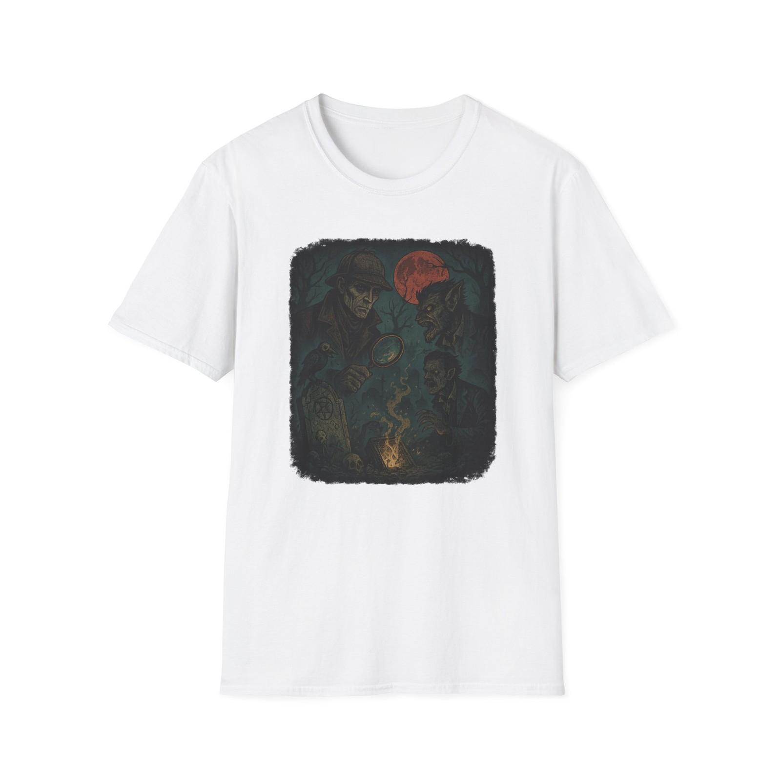 Sherlock Holmes Horror Werewolf Watson and Cursed Grave T-Shirt S