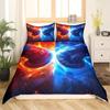 Boxing Sport Duvet Cover King Queen Golden Boxing Gloves Bedding Set Yellow Fire Print Comforter Cover Microfiber Quilt Cover