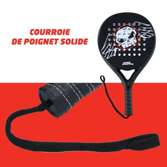 Raquette De Padel - No Fear - Modèle 350-370 GR - Fibre De Verre - Poignée Antidérapante - Débutant