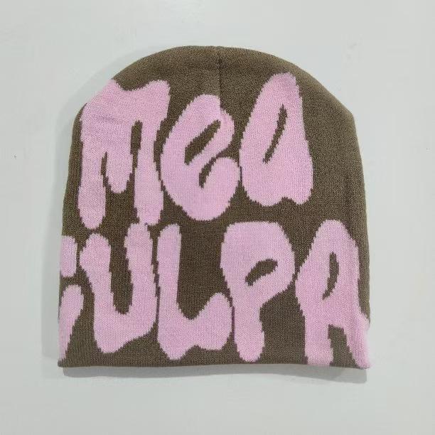 Unisex Hip-Hopová Pletená Čepice s Nápisem: Stylová teplá pletená čepice Streetwear