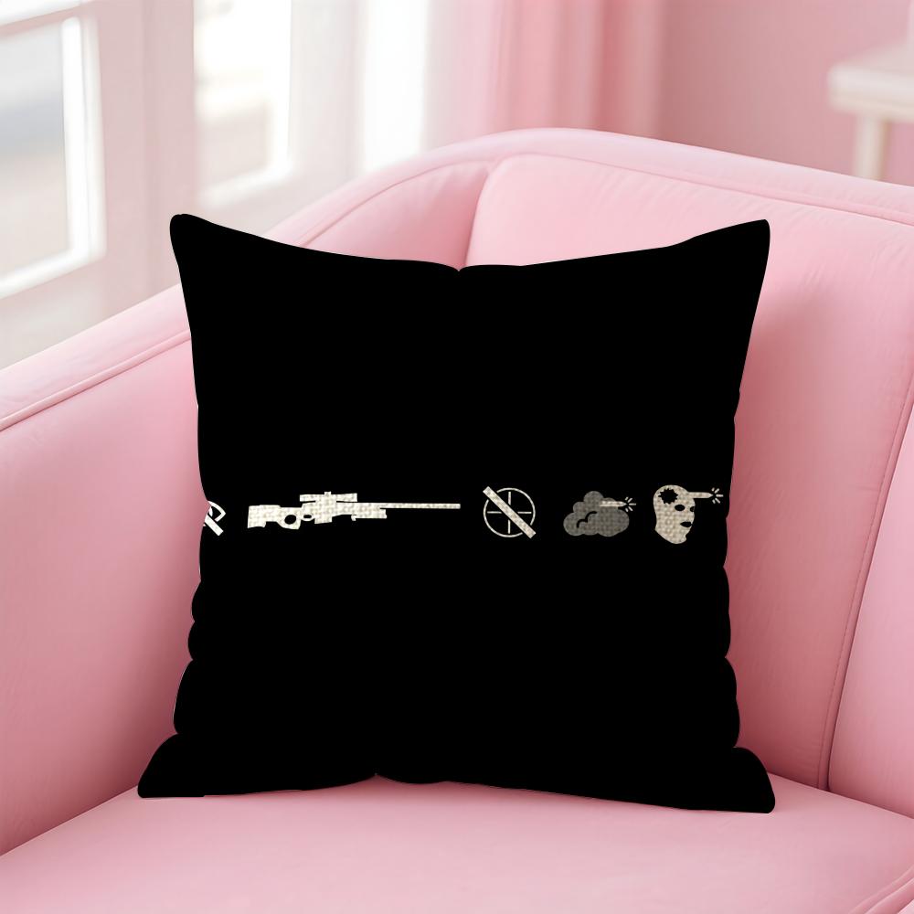 Game CCounterStrike Cushion Cover Natural Linen Pillow Case DoubleSided Print Decorative Sofa Pillowcase Home Decor Gift