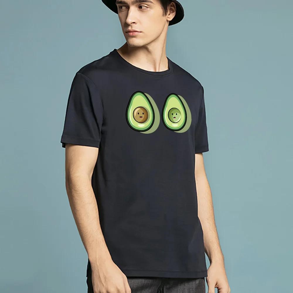 Men's Top Summer Fashion Short-sleeved Men's T-shirt Avocado Printed O-Neck Short-Sleeved Loose Casual Street Top Tees Clothing
