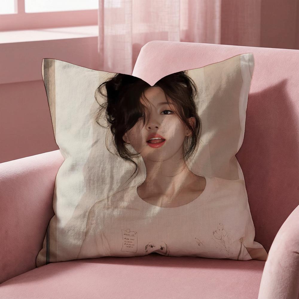 A-Actor Zhao Lusi ACTOR Cushion Cover Multi-Scene Pillow Cover for Home & Car - Reversible, Soft & Durable for Daily Use
