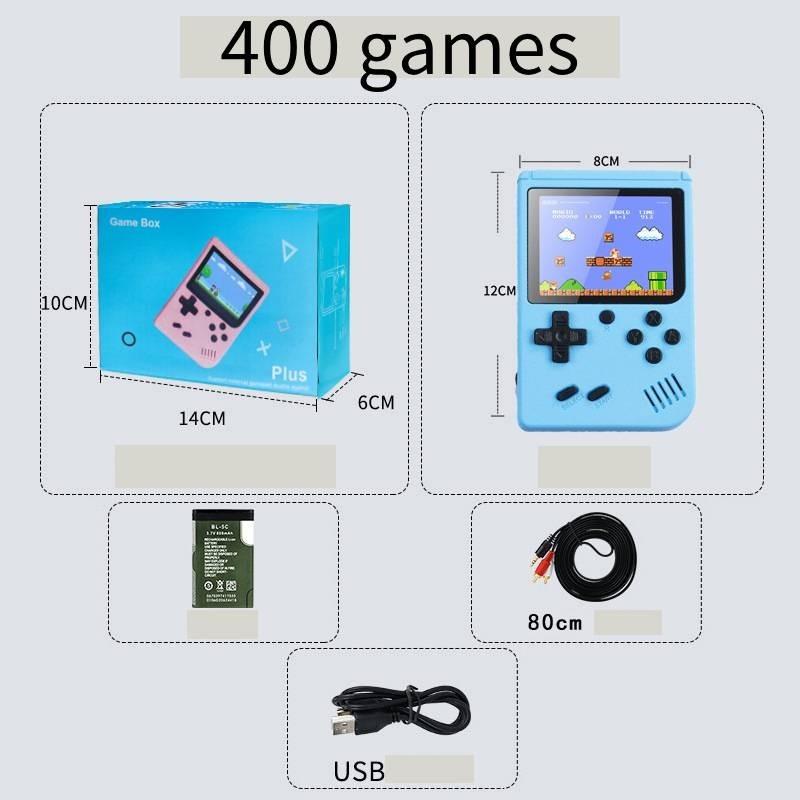 Мини портативная игровая консоль 400-в-1 для детей с подключением к ТВ Blue 400