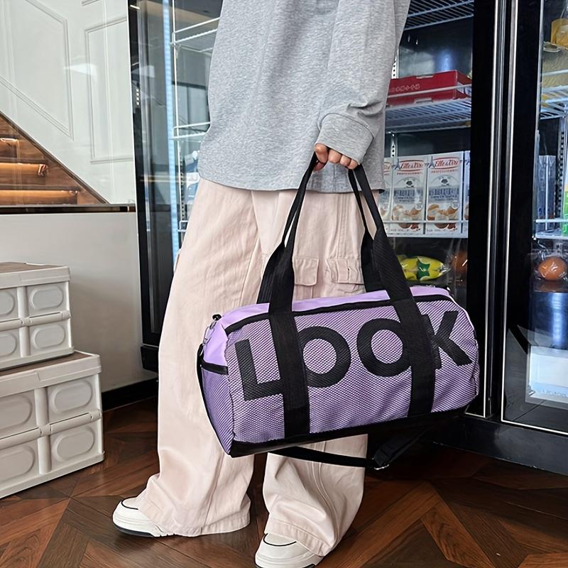 Durable Large Capacity Gym & Yoga Bag Black with Pink Accents, Multiple Compartments, Secure Zipper Closure, Perfect for Travel, Fitness