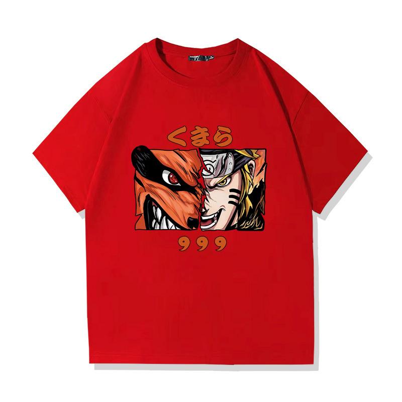 Naruto Uzumaki Print Unisexs and Womens cotton Tshirts 2026 summer Cartoon pattern Loose casual shortsleeved top