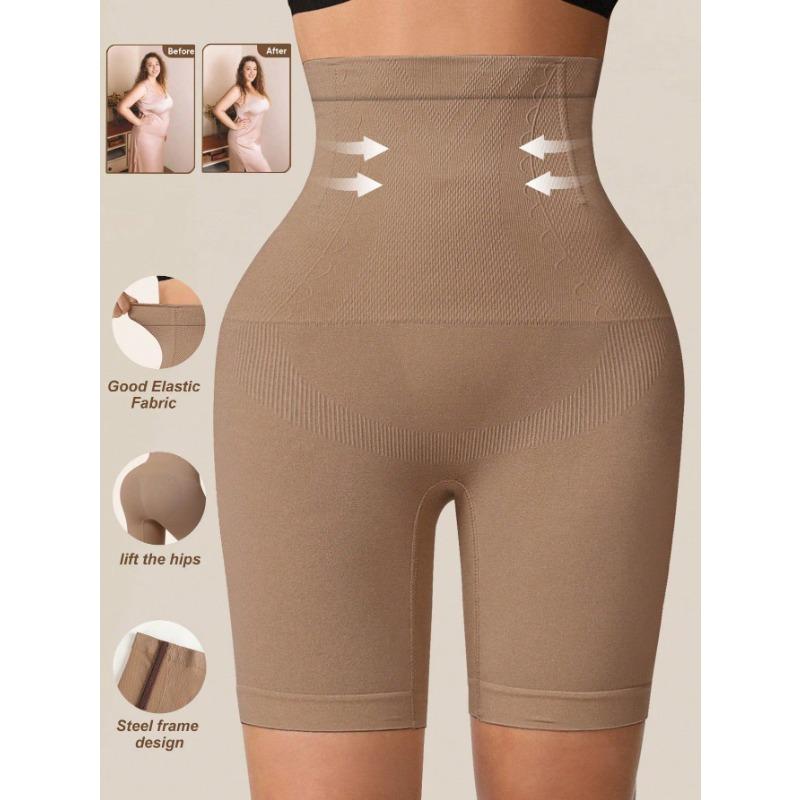 High Waist Steel Bone Tummy Control Shapewear Women Hip Lifting Seamless Slim Mid Thigh Shorts