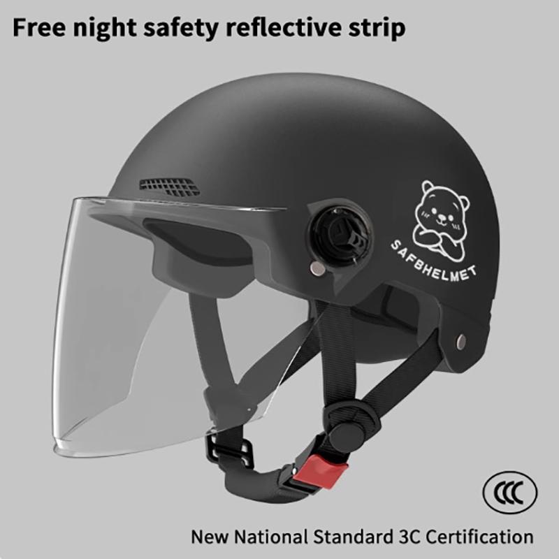 

1 шт. Сертифікований 3C чоловічий та жіночий дорослий мультяшний електричний велосипед мотоциклетний напівшолом з окулярами велосипедний захисний шолом as the picture