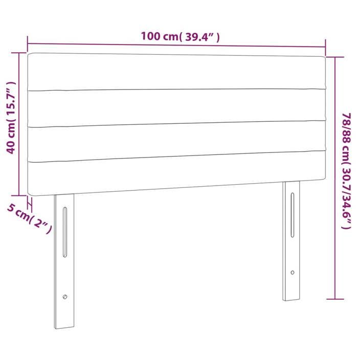 VidaXL Tête de Lit à LED Meuble de Chambre à Coucher Accessoire de Lit Simple Tête de Cadre de Lit Intérieur Taupe 3121746