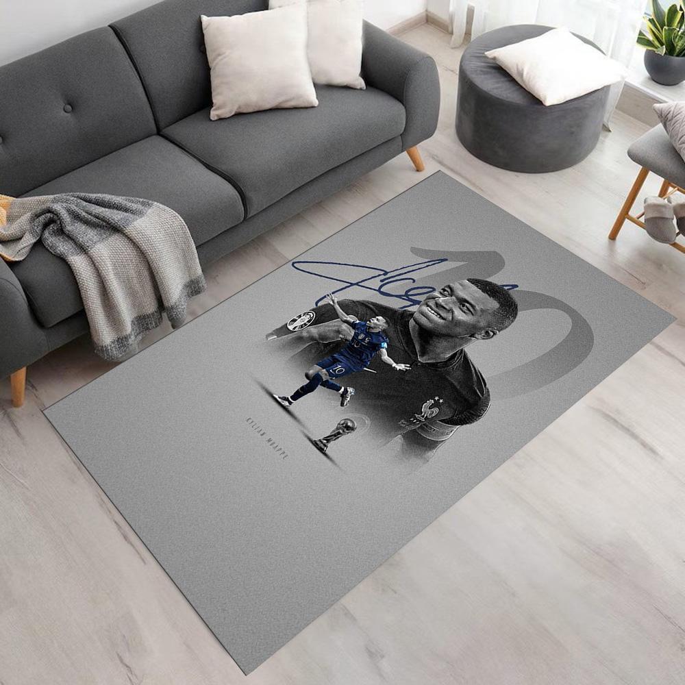 Star Player Kylian Mbappé Floor Mat Design for Living Rooms Bedrooms Decorate Room Balcony Anti-slip Rug Office Home Decor