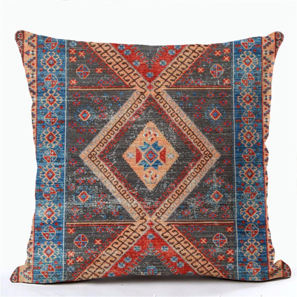 Sofa Living Room Linen Farmhouse Style Bedroom Pillow Cover Pillow Case Bohemian Ethnic Style