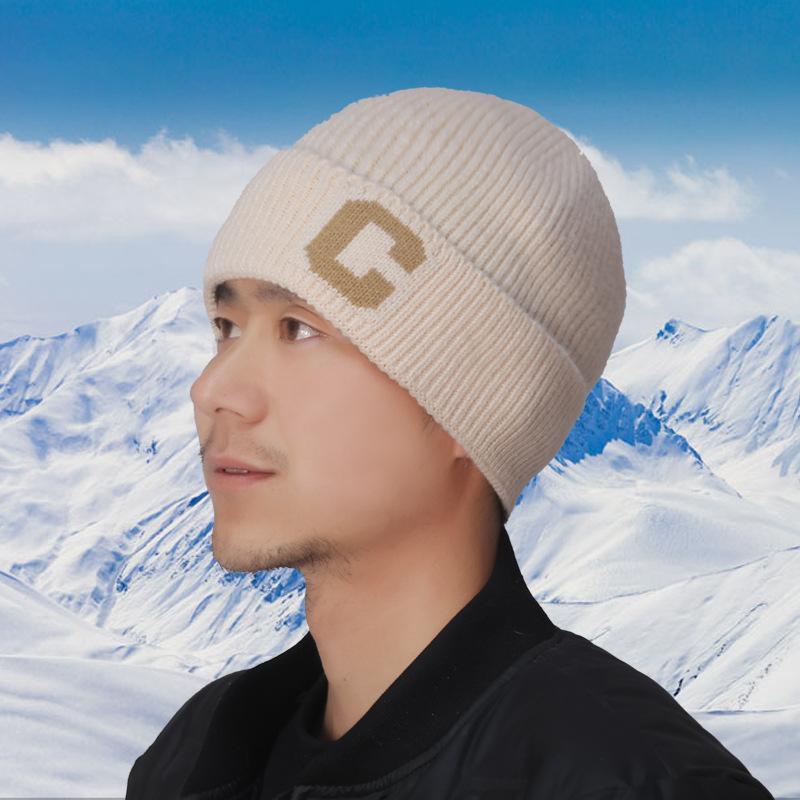 Hat Men's Ear Protector Hat Autumn and Winter Knitted Hat Cashmere Warm Elderly Hat Thickened Wool Hat Light Luxury