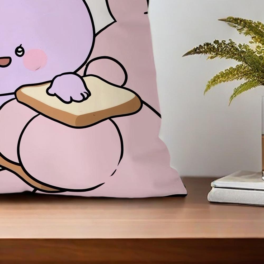 Cartoon A-Asamimichan Cute Bunny cushion For Bedroom Car Coffee Shop Room and Living Room Sofa Decorative Pillow Cover Case