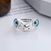 Einheitsgröße 925 Sterlingsilber Tier Frosch Verstellbares Modeaccessoire [Rockyu] Damenring, Meistens, Silber, Ring, Ring, Stilvoll, Party, Weihnachten,
