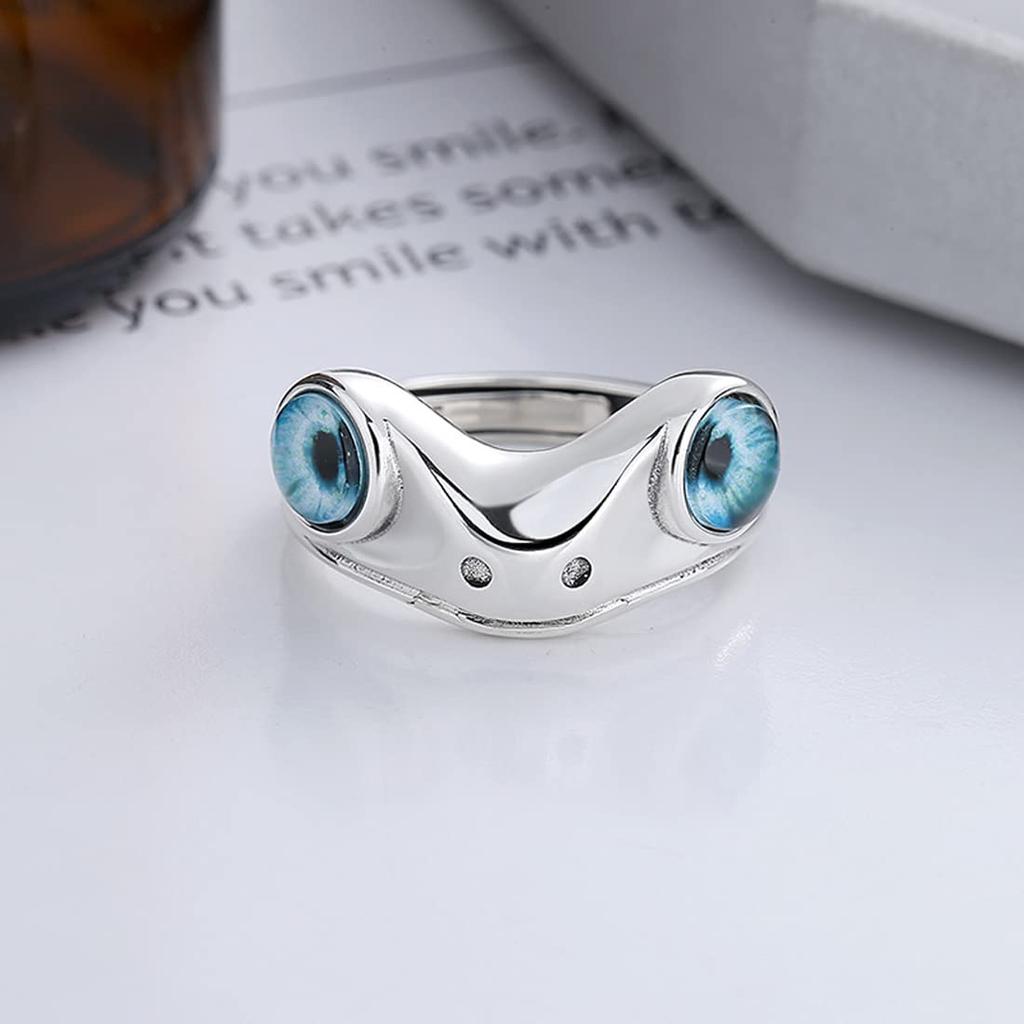 Einheitsgröße 925 Sterlingsilber Tier Frosch Verstellbares Modeaccessoire [Rockyu] Damenring, Meistens, Silber, Ring, Ring, Stilvoll, Party, Weihnachten,