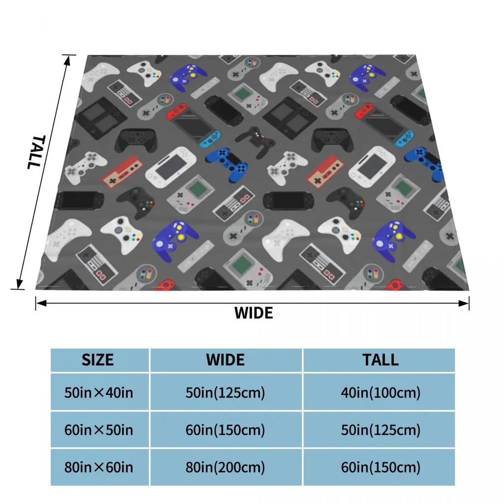 Video Game Controller Blanket Coral Fleece Plush Textile Decor Gameboy Multifunction Soft Throw Blankets Sofa Travel Bedspread