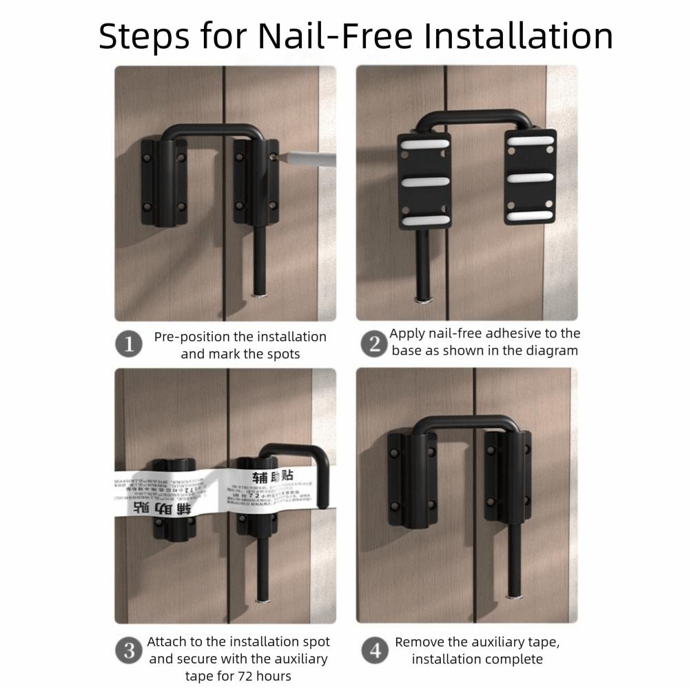 Security Aluminum Alloy Door Latch Lock 90/180 Degree Non Perforated Anti-theft Buckle Universal Anti-Theft Gate Latch Shed