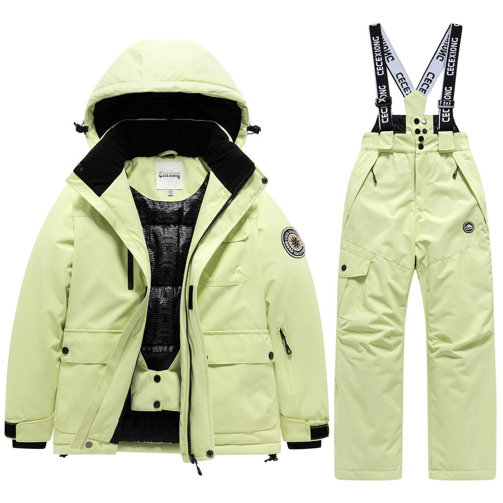 Winter Ski  Children's Ski Coat and Pants 2pieces Set Warm Waterproof Boys Girls Outdoor Skiing Snowboarding Winter Ski Kids