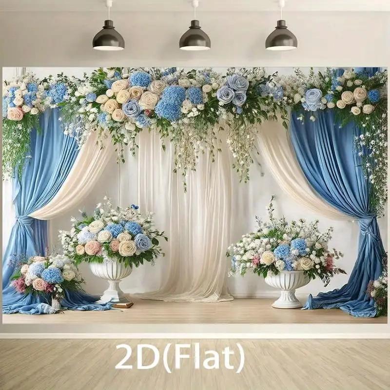 1pc, 2D Flat, Two-dimensional Stylish Floral Backdrop, Perfect for Photography, Celebrations, Birthdays, and Holidays. Wsj