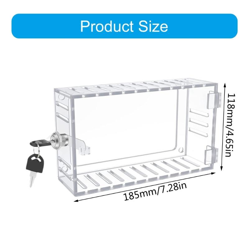Clear Thermostat Lock Box With Key Lockable Thermostat Protective Cover Replacement Guard for Thermostats On Wall