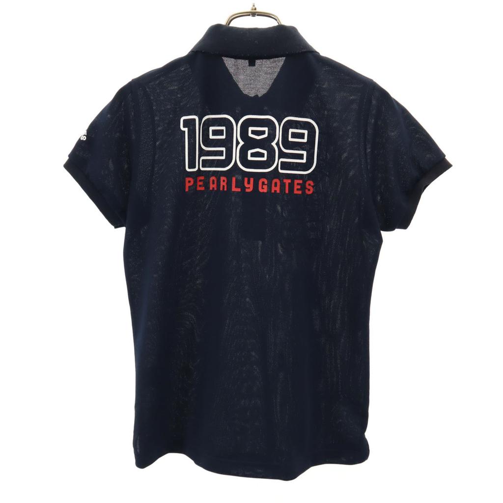 Pearly Gates Made In Japan Short Sleeve Polo Shirt Navy Women Used