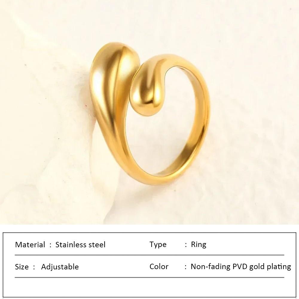 Simple Stainless Steel Adjustable Women's Ring Statement Jewelry for Women Designer Opening Finger Ring Wholesale Dropshipping