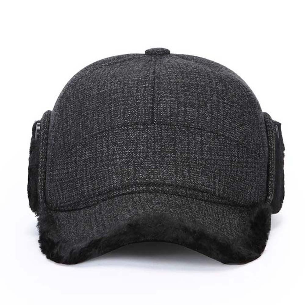 Fleece Lined Earflap Baseball Cap Thick Fleece Cap Thermal Hat Winter Trapper Hat Daily Wear