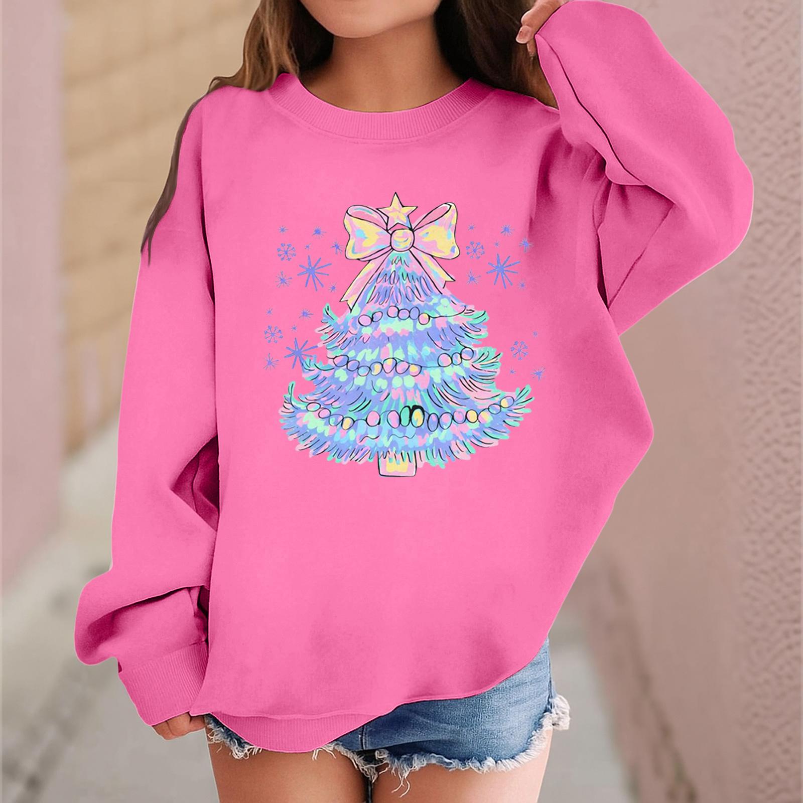 

Детский модный повседневный пуловер с длинными рукавами и свободного кроя с рождественским принтом 120