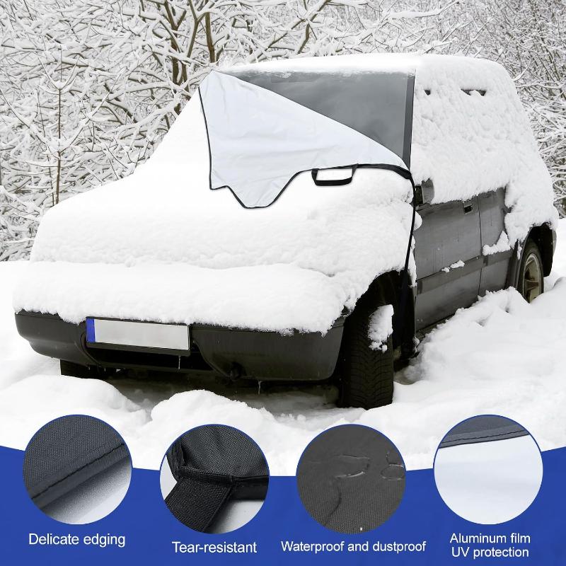 Car Windshield Snow Cover With Thick Waterproof Fabric Side Mirror Covers For Winter Frost Ice Protection