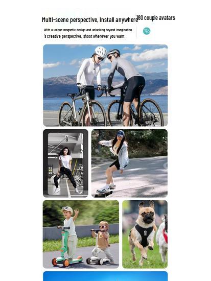 Magnetic 2.7K Night Vision Action Camera with Image Stabilization - Wearable Outdoor Thumb Camera for Cycling